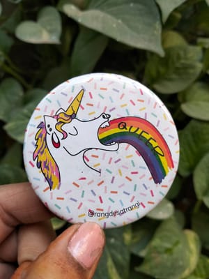 Queer unicorn badge 