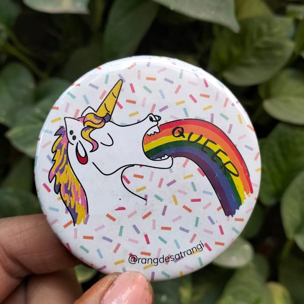 Queer unicorn badge 