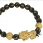 Om Mani Padme Hum Engraved Powerful Black Tourmaline Bracelet With Lion Charm