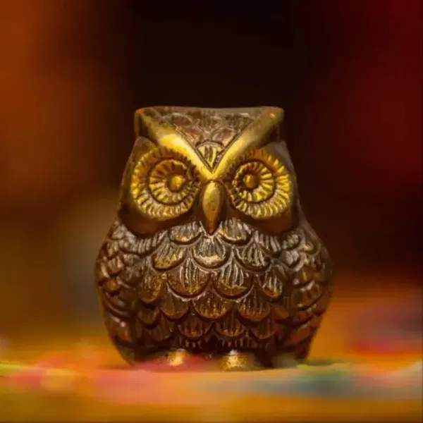 Vastu Feng Shui Antique Brass Owl For Home Decor