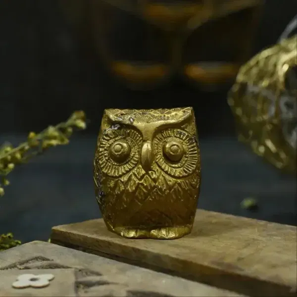 Vastu Feng Shui Antique Brass Owl For Home Decor