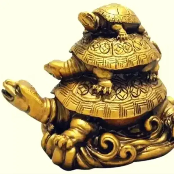 Feng Shui Three-Tiered Tortoise Statue For Good Luck