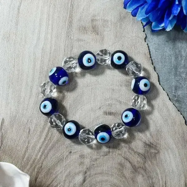 Feng Shui Turkish Evil Eye And Diamond Cut Clear Quartz