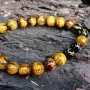 Om Mani Padme Hum Engraved Powerful Tiger Eye Bracelet