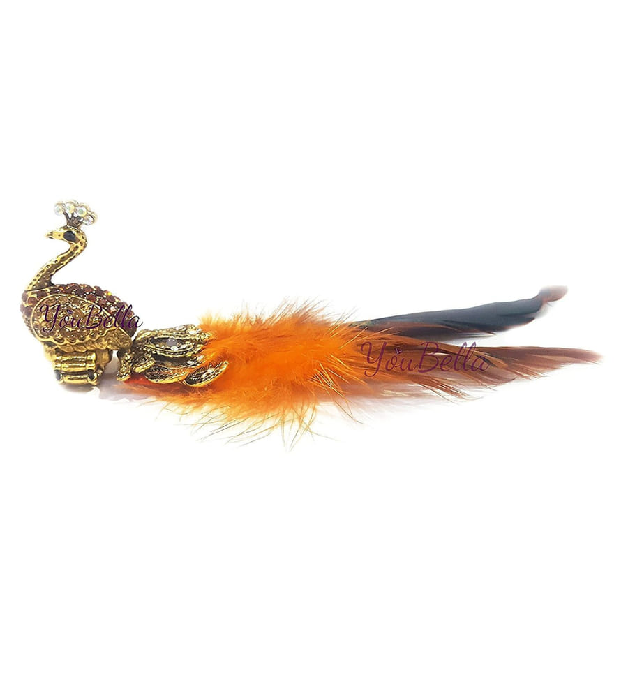 YouBella Combo of Multicolour Gold Plated Rose Flower, Crystal Floral Fancy Earrings for Girls and Women and Peacock Feather Adjustable Ring