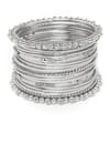 YouBella Set of 20 Silver-Plated Beaded Bangles