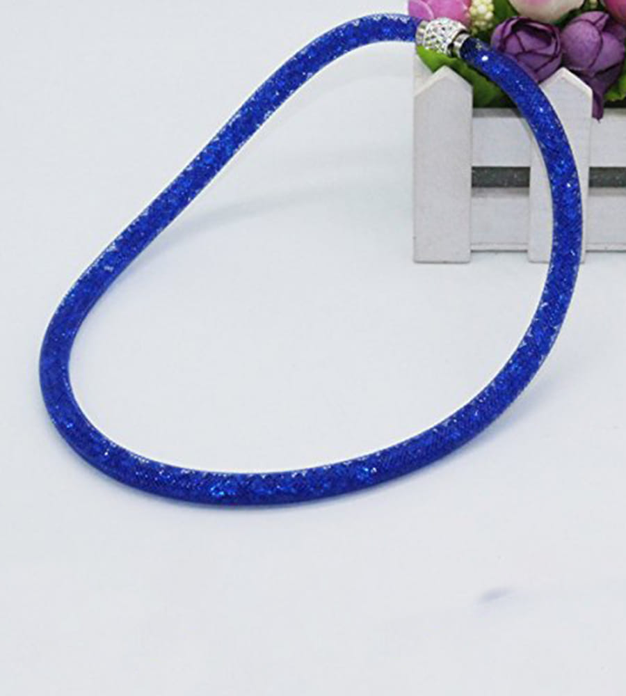 Best Valentine Gifts : YouBella Jewellery Stardust Crystal Bangle Bracelet Cum Necklace for Women and Girls (Blue)