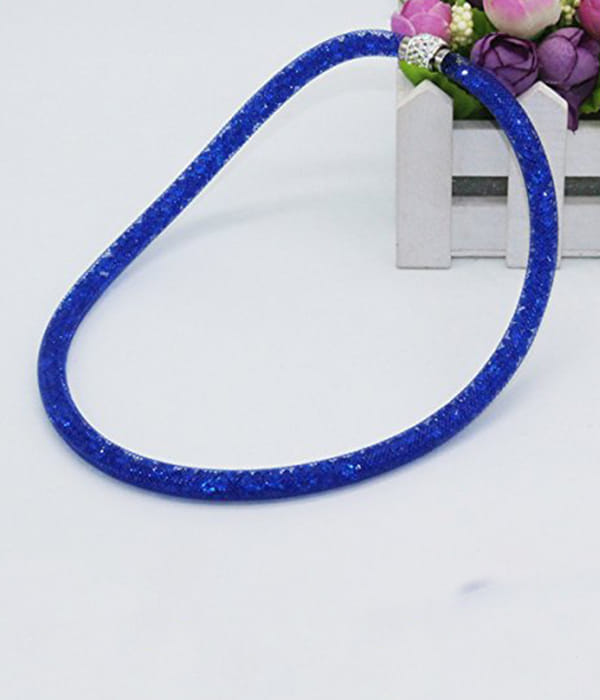 Best Valentine Gifts : YouBella Jewellery Stardust Crystal Bangle Bracelet Cum Necklace for Women and Girls (Blue)