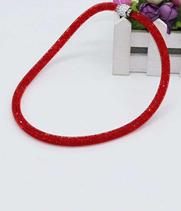 Best Valentine Gifts : YouBella Jewellery Stardust Crystal Bangle Bracelet Cum Necklace for Women and Girls (Red)