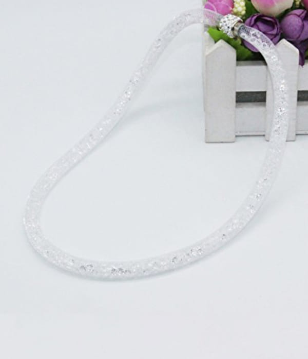 Best Valentine Gifts : YouBella Jewellery Stardust Crystal Bangle Bracelet Cum Necklace for Women and Girls (White)
