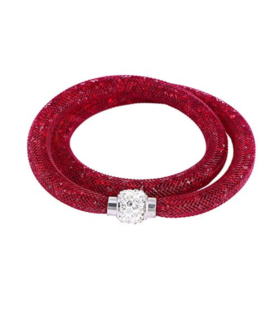 Best Valentine Gifts : YouBella Jewellery Stardust Crystal Bangle Bracelet Cum Necklace for Women and Girls (Maroon)