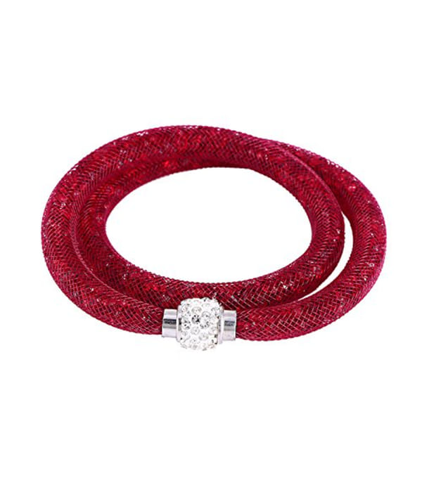 Best Valentine Gifts : YouBella Jewellery Stardust Crystal Bangle Bracelet Cum Necklace for Women and Girls (Maroon)