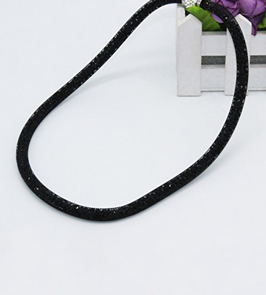 Best Valentine Gifts : YouBella Jewellery Stardust Crystal Bangle Bracelet Cum Necklace for Women and Girls (Black)