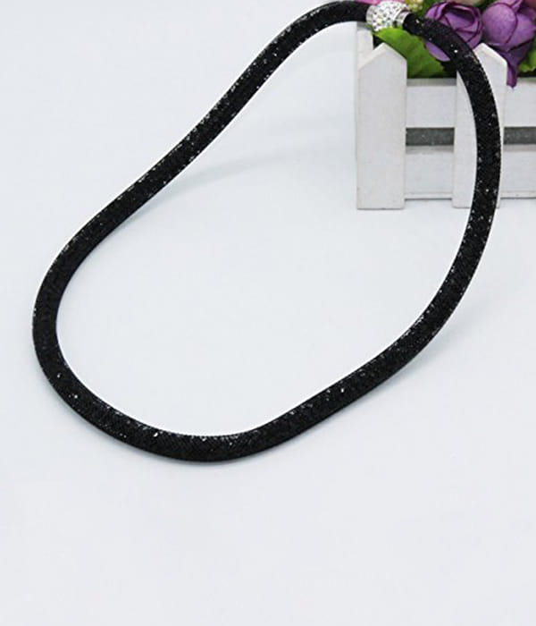 Best Valentine Gifts : YouBella Jewellery Stardust Crystal Bangle Bracelet Cum Necklace for Women and Girls (Black)