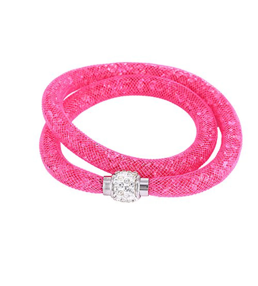 Best Valentine Gifts : YouBella Jewellery Stardust Crystal Bangle Bracelet Cum Necklace for Women and Girls (Pink)