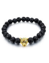 YouBella Fashion Jewellery Natural Healing Stones Divine Black Beads and Leopard Daily Fancy Stylish Bracelet for Men/Women/Boys/Girls (Gold)