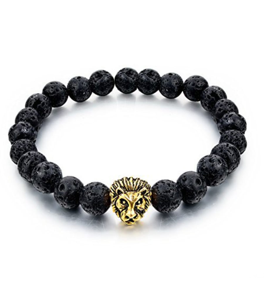 YouBella Fashion Jewellery Natural Healing Stones Divine Black Beads for Men and Women (Pack of 2)