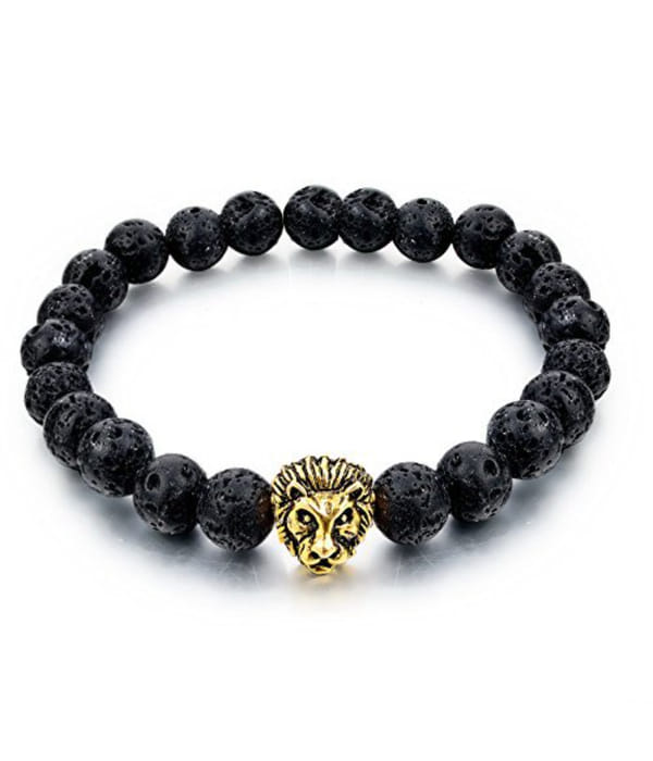 YouBella Fashion Jewellery Natural Healing Stones Divine Black Beads for Men and Women (Pack of 2)