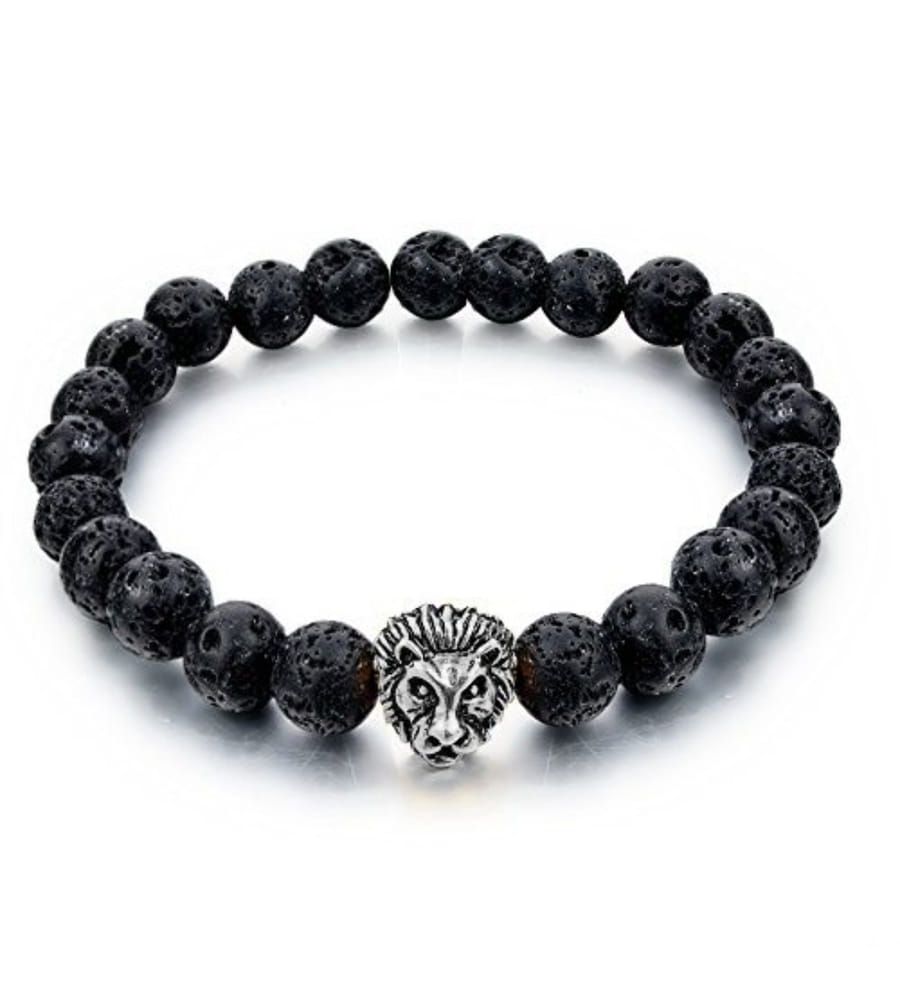 YouBella Fashion Jewellery Natural Healing Stones Divine Black Beads for Men and Women (Pack of 2)