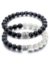 YouBella Fashion Jewellery Natural Healing Stones Divine Black and White Beads Daily Fancy Stylish Couple Bracelet for Men/Women/Boys/Girls