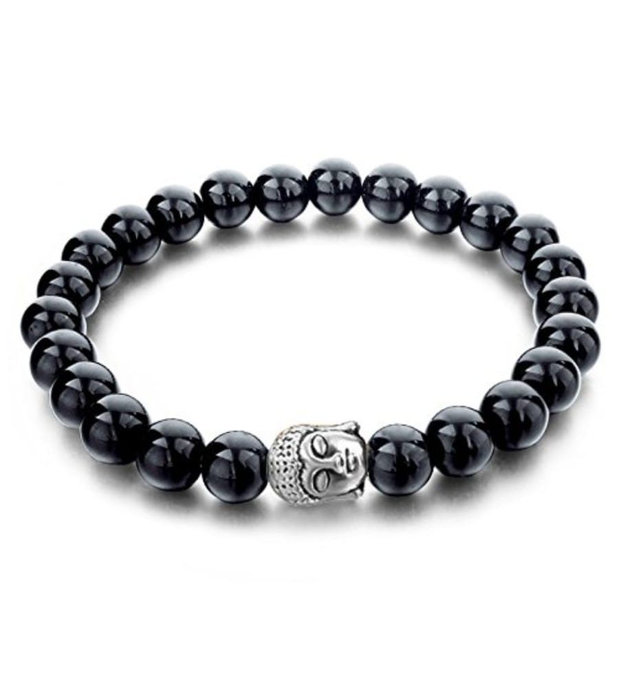 YouBella Fashion Jewellery Natural Healing Stones Divine Black and White Beads Daily Fancy Stylish Couple Bracelet for Men/Women/Boys/Girls
