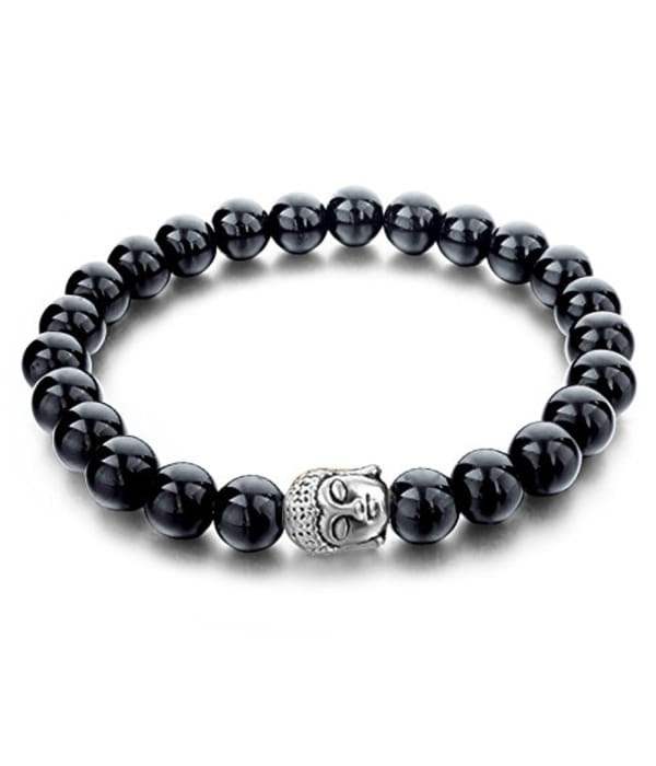 YouBella Fashion Jewellery Natural Healing Stones Divine Black and White Beads Daily Fancy Stylish Couple Bracelet for Men/Women/Boys/Girls