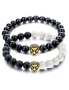 YouBella Fashion Jewellery Natural Healing Stones Divine Black and White Beads Daily Fancy Stylish Couple Bracelet for Men/Women/Boys/Girls