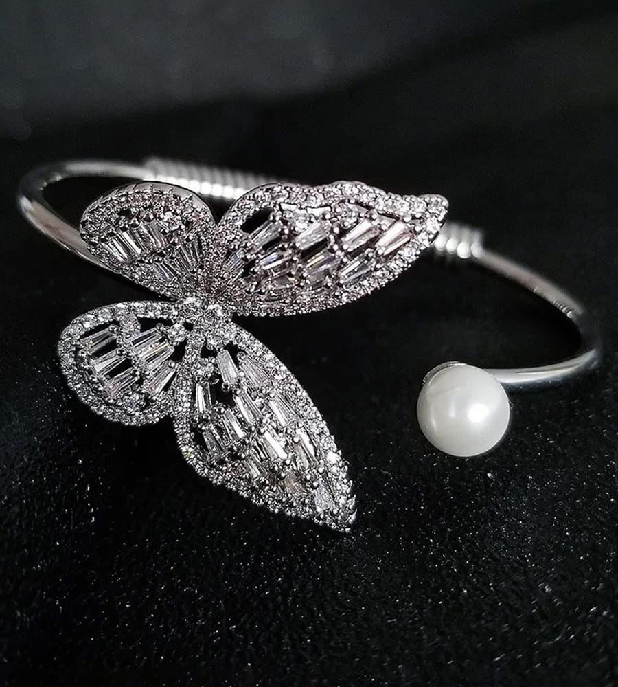 YouBella Jewellery for Women Stylish Celebrity Inspired Crystal Butterfly Shaped Bracelets for Women and Girls