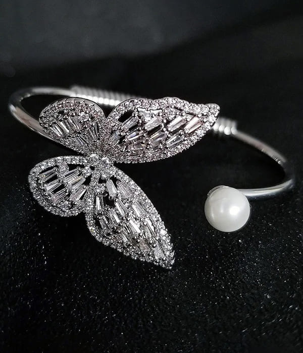 YouBella Jewellery for Women Stylish Celebrity Inspired Crystal Butterfly Shaped Bracelets for Women and Girls