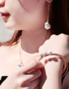 Valentine YouBella Fashion Jewellery Crystal Pearl Combo Pendant Necklace Set, Bangle Bracelet and Fancy Earrings for Women and Girls
