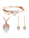Valentine YouBella Fashion Jewellery Crystal Pearl Combo Pendant Necklace Set, Bangle Bracelet and Fancy Earrings for Women and Girls
