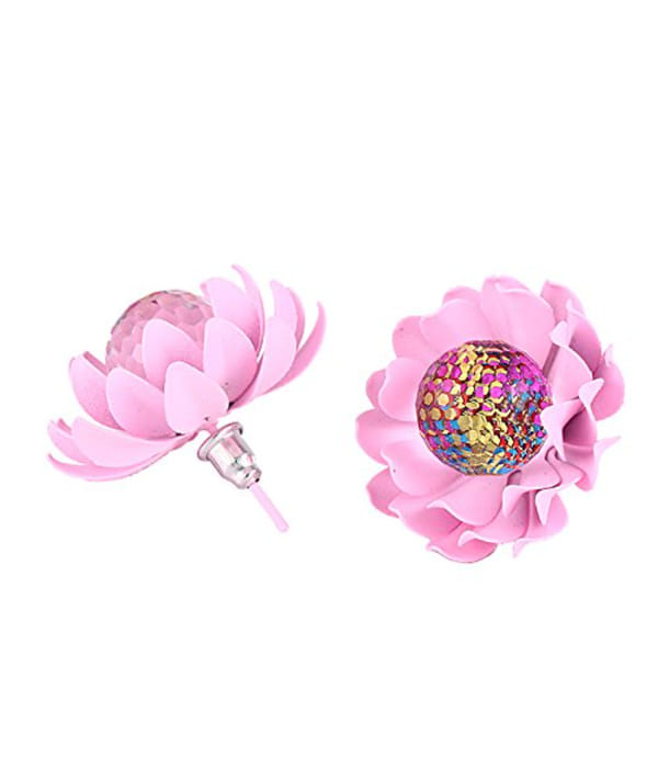 Best Valentine Gifts : YouBella Jewellery Presents Gracias Collection Floral Earrings for Girls and Women (Light Pink)