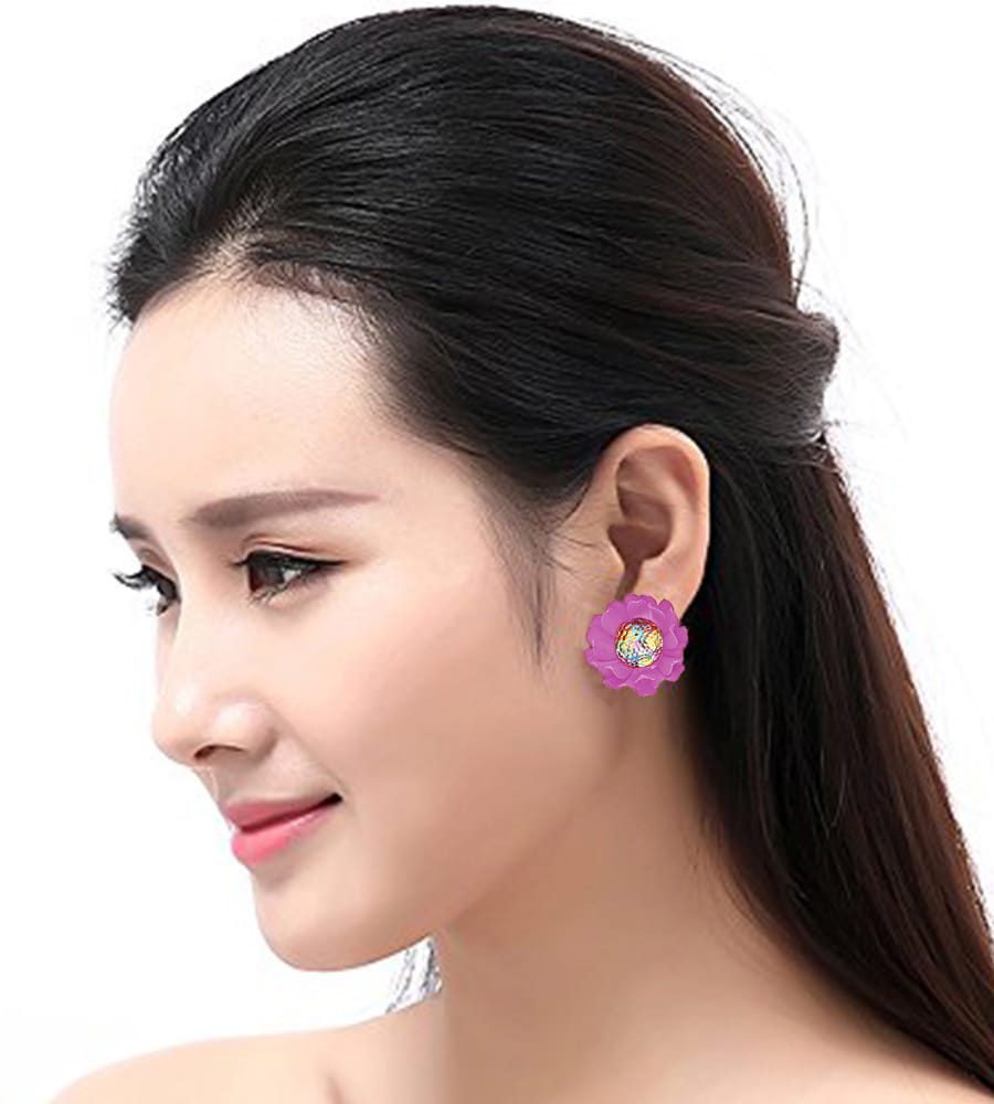 Best Valentine Gifts : YouBella Jewellery Presents Gracias Collection Floral Earrings for Girls and Women (Light Pink)