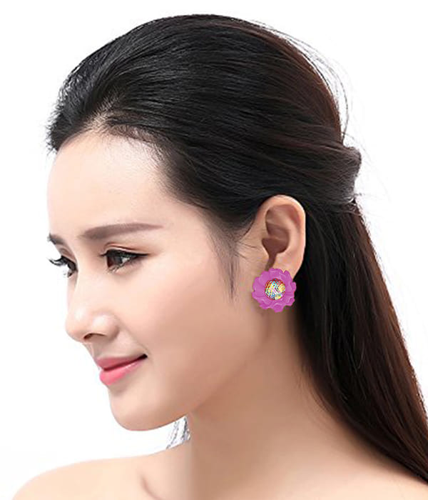 Best Valentine Gifts : YouBella Jewellery Presents Gracias Collection Floral Earrings for Girls and Women (Light Pink)