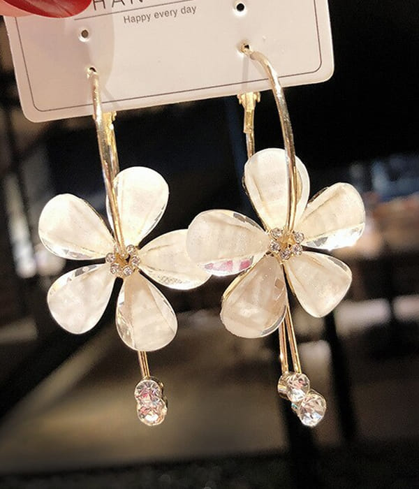 YouBella Gold Plated Drop Earrings for Women (Off-White)(YBEAR_31191)