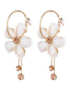 YouBella Gold Plated Drop Earrings for Women (Off-White)(YBEAR_31191)