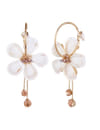 YouBella Gold Plated Drop Earrings for Women (Off-White)(YBEAR_31191)