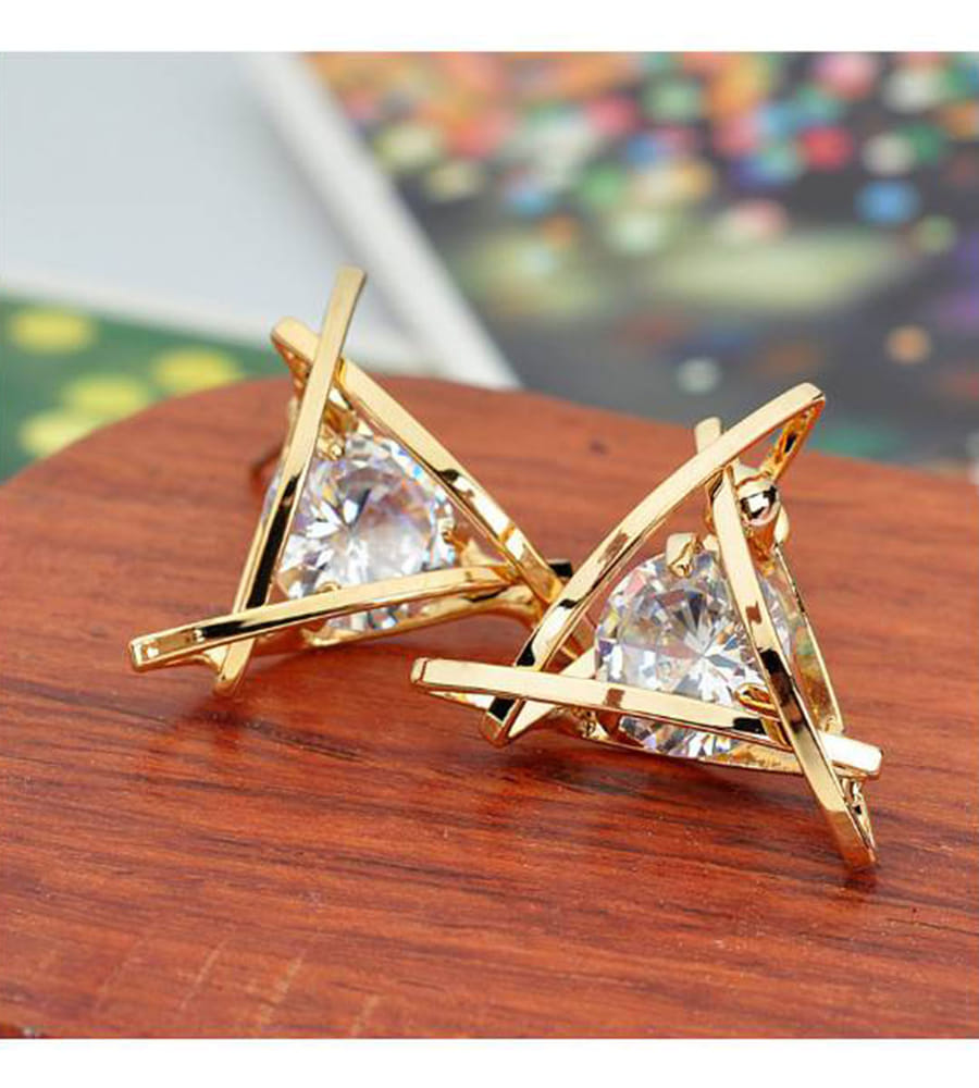Best Valentine Gifts : YouBella Jewellery AAA Clear Zircon Gold Plated Earrings for Girls and Women