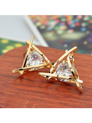 Best Valentine Gifts : YouBella Jewellery AAA Clear Zircon Gold Plated Earrings for Girls and Women