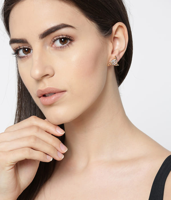 Best Valentine Gifts : YouBella Jewellery AAA Clear Zircon Gold Plated Earrings for Girls and Women