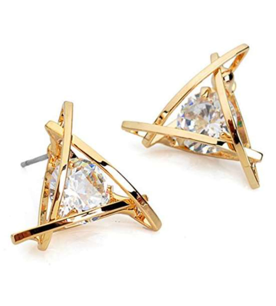 Best Valentine Gifts : YouBella Jewellery AAA Clear Zircon Gold Plated Earrings for Girls and Women