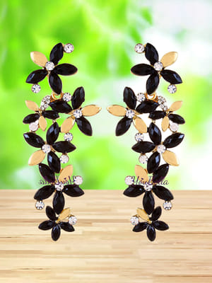 Valentine Gifts : YouBella Jewellery Designer Hanging Earrings for Girls and Women (Golden-Black)