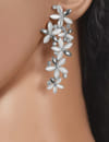 Valentine Gifts : YouBella Jewellery Designer Hanging Earrings for Girls and Women (Silver-White)