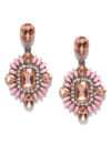 YouBella Pink  Peach-Coloured Stone-Studded Drop Earrings