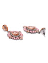YouBella Pink  Peach-Coloured Stone-Studded Drop Earrings