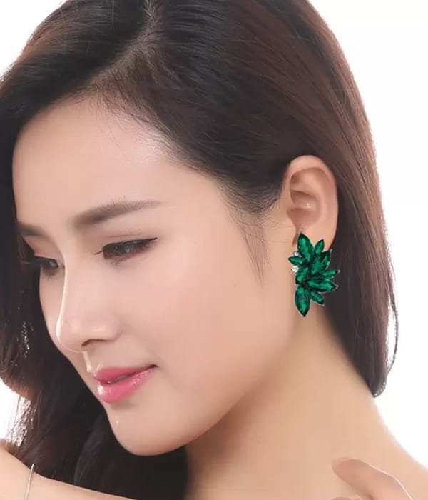 Valentine Gifts : YouBella Fashion Jewellery Stylish Fancy Party Wear Earrings for Girls and Women (Green)