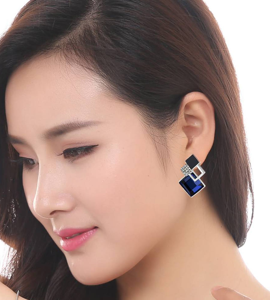 Valentine Gifts : YouBella Fashion Jewellery Stylish Fancy Party Wear Earrings for Girls and Women (Blue)