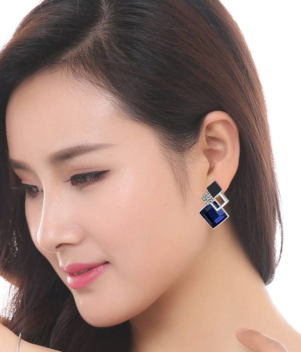 Valentine Gifts : YouBella Fashion Jewellery Stylish Fancy Party Wear Earrings for Girls and Women (Blue)