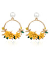 YouBella Jewellery Ear rings for women Floral Resin Earrings for Girls and Women (Yellow)
