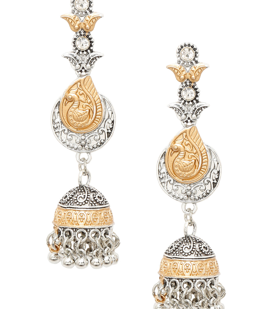 YouBella Jewellery Oxidised Silver Jhumka/Jhumki Earrings for Girls and Women (Silver) (Style 1)